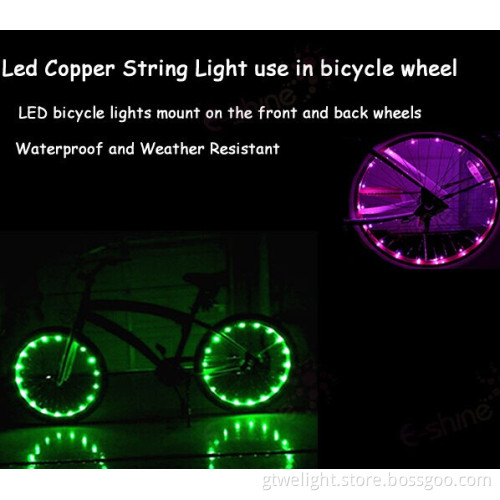 Flashing LED Bicycle Wheel Light with Rice String Light